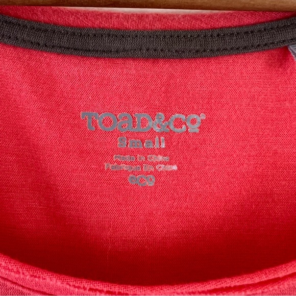 Toad&Co Organic Cotton Tissue Crossback Neon Coral Short Sleeve Tee - Picture 3 of 10